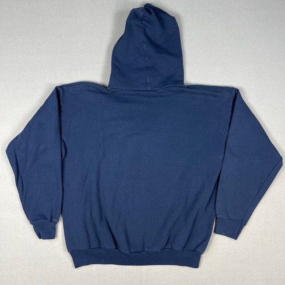 Y2K Vail Colorado Hoodie Fits Medium 2000s Distressed Navy Blue Hanes Pullover - Picture 2 of 12
